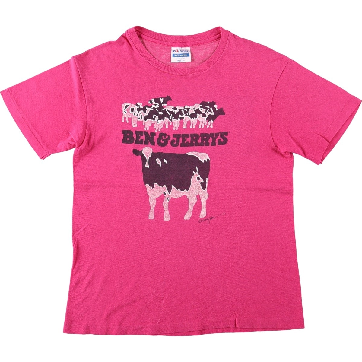 古着 90年代 ヘインズ Hanes Ben&Jerry's ベンアンドジェリーズ アドバタイジングTシャツ USA製 レディースM相当/eaa670497