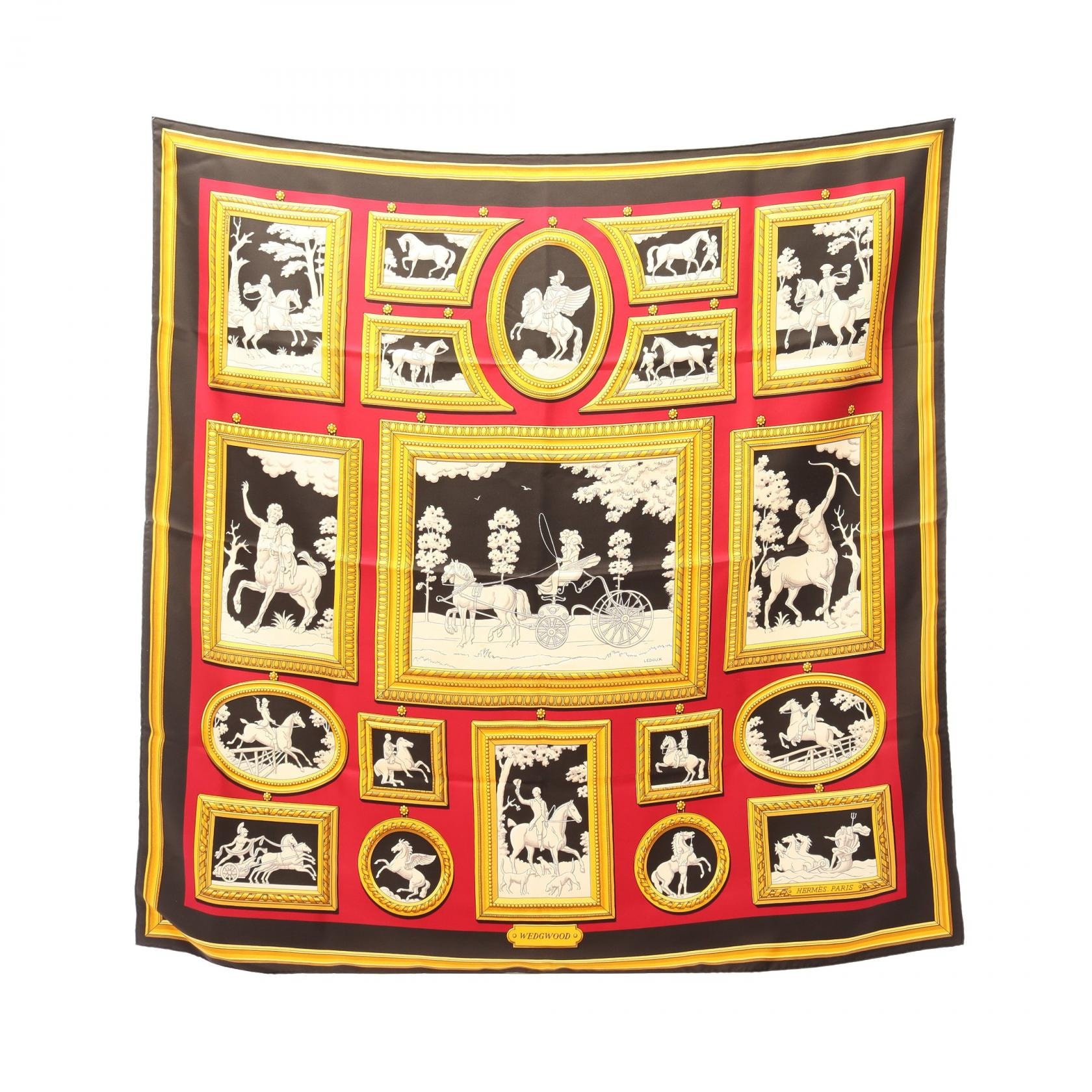 エルメス HERMES カレ90 WEDGWOOD スカーフ 衣料品 シルク シルク レディース グレー系 / マルチカラー 【中古】