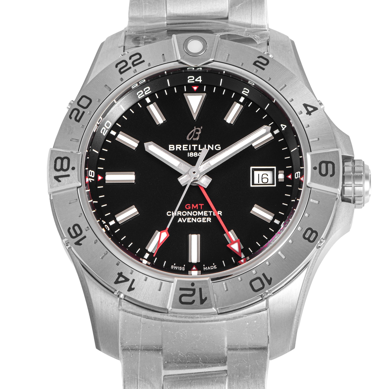 【新品】BREITLING ブライトリング アベンジャー オートマチック GMT 44 A32320101B1A1 保証書2026年 ステンレススチール【中古】