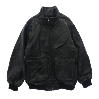 AURALEE オーラリー レザージャケット 25AW A25AB01WX LAMB LEATHER ZIP BLOUSON ラムレザー ジップ ブルゾン ジャケット ブラック系 3【中古】