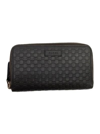 GUCCI Micro Guccissima Round Fastener Wallet "Dark Brown"