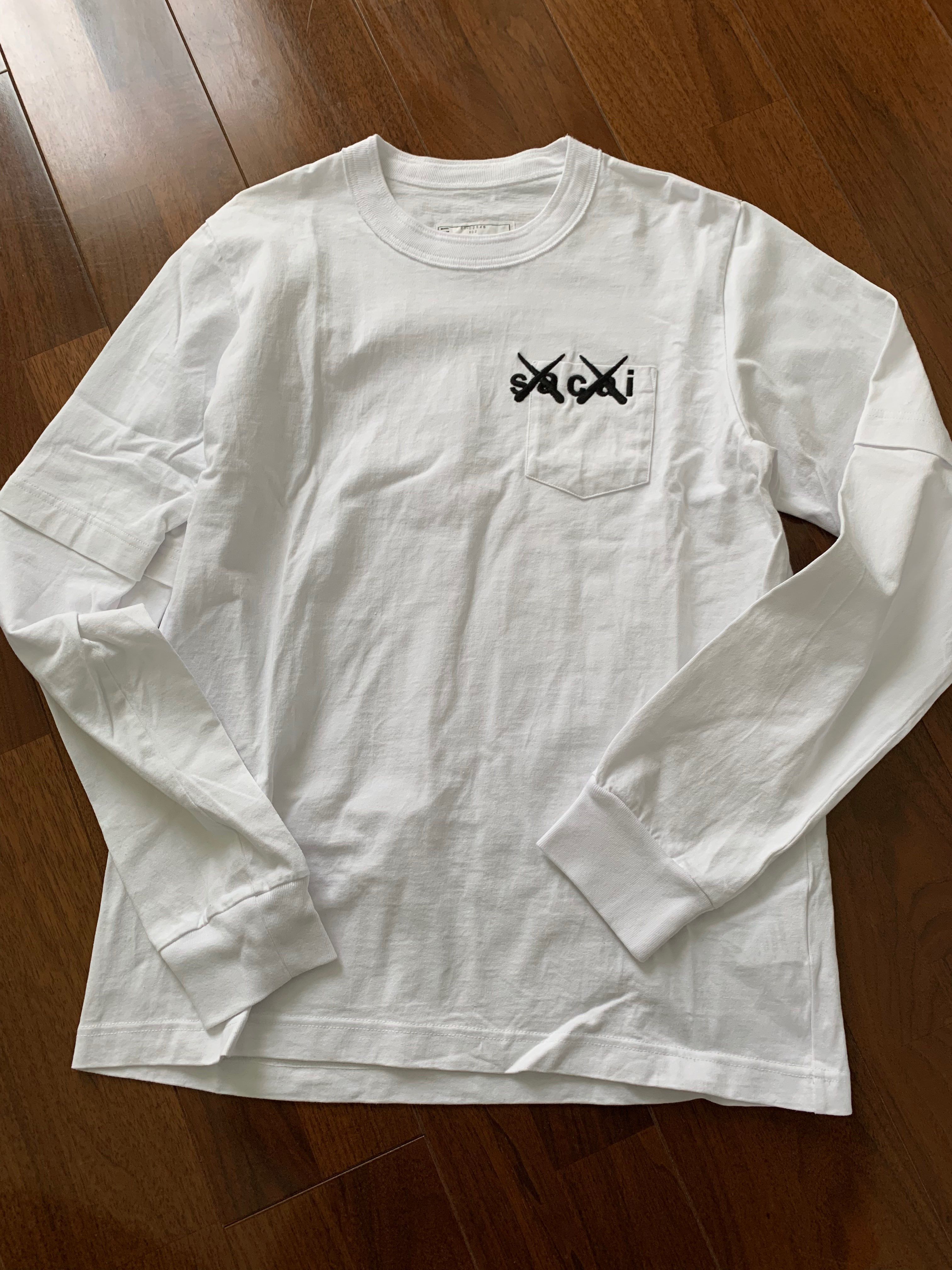 sacai KAWS Embroidery Long Sleeve T-Shirt "White"