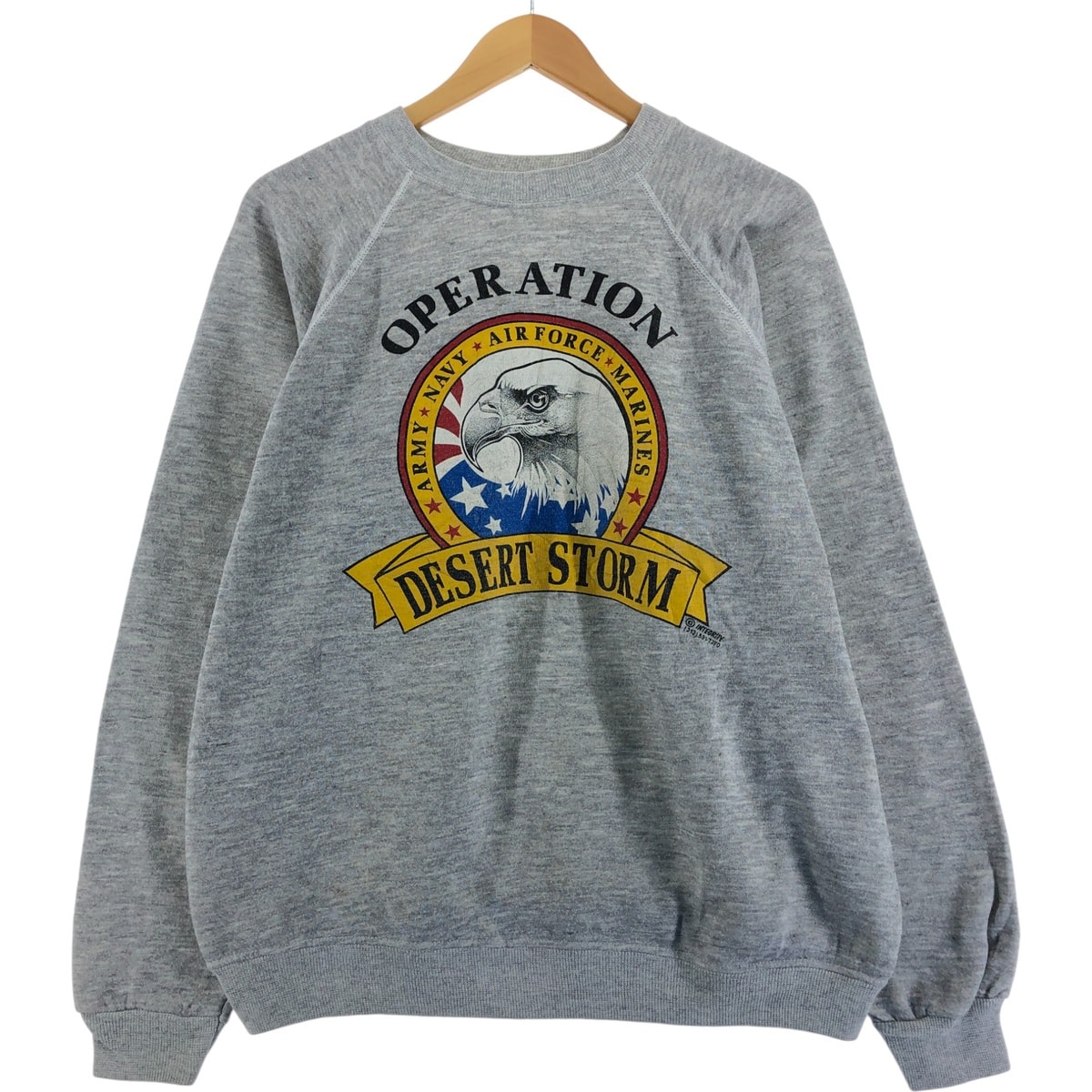 古着 80年代 ヘインズ Hanes ミリタリー プリントスウェットシャツ トレーナー USA製 メンズXL相当 ヴィンテージ/eaa501267