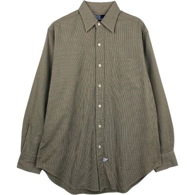 古着 ラルフローレン Ralph Lauren POLO by Ralph Lauren 千鳥格子柄 長袖 コットンチェックシャツ メンズM相当/eaa661302