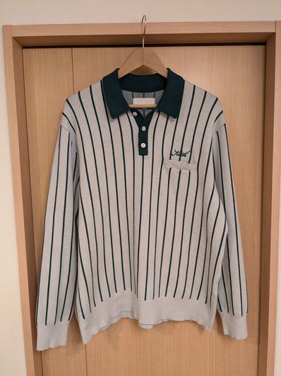 Kith Harmon Rugby Pullover Sweater "Light Heather Grey"