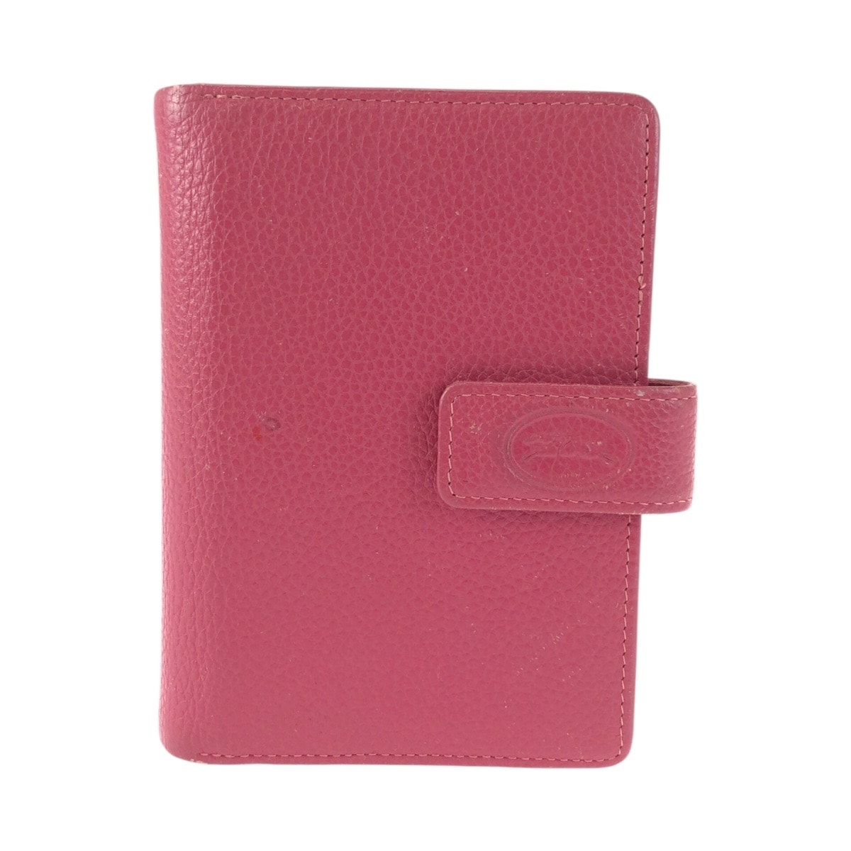 Longchamp ロンシャン ピンク ゴールド金具 レザー 手帳カバー 600515 【中古】