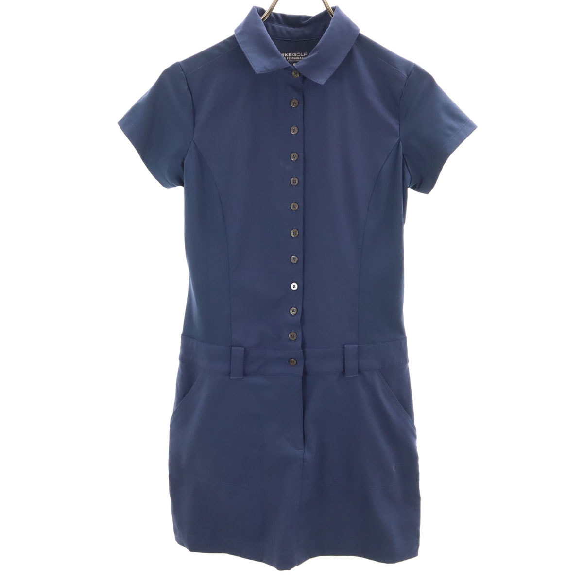 NIKE GOLF ナイキゴルフ 半袖 ストレッチ 膝丈ワンピース 2 ネイビー系 DRY FIT