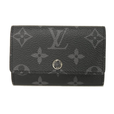 LOUIS VUITTON ルイ・ヴィトン ミュルティクレ 6 現行 LVロゴ フラワー ブラック グレー RFID ICチップ 6連 スナップボタン 未使用 モノグラム エクリプス ノワール キーケース M82603