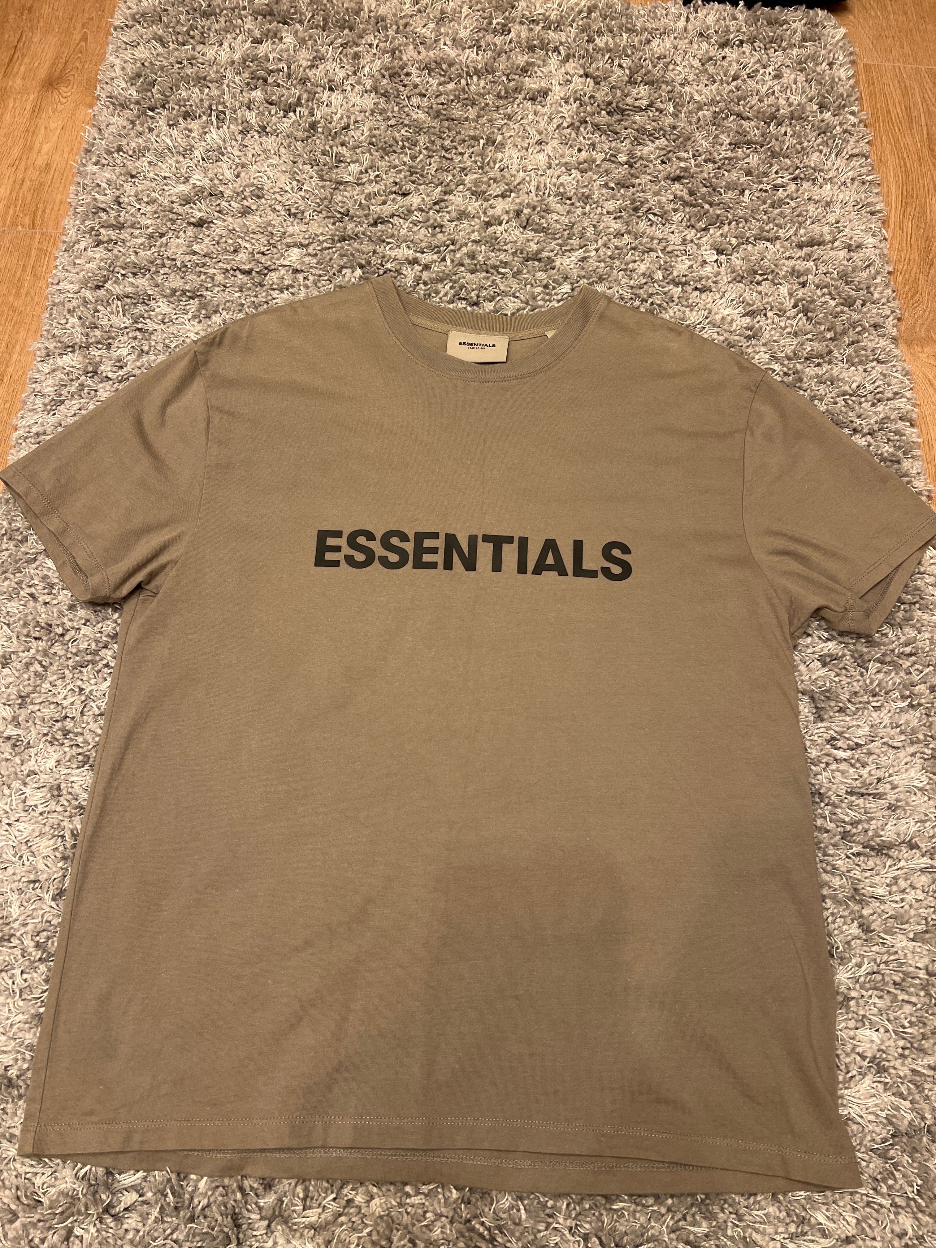 FEAR OF GOD ESSENTIALS 3D Silicon Applique Boxy T-Shirt "Gray Flannel/Charcoal"