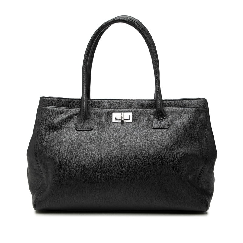 シャネル 2.55 エグゼクティブトート トートバッグ ハンドバッグ ブラック レザー レディース CHANEL 中古