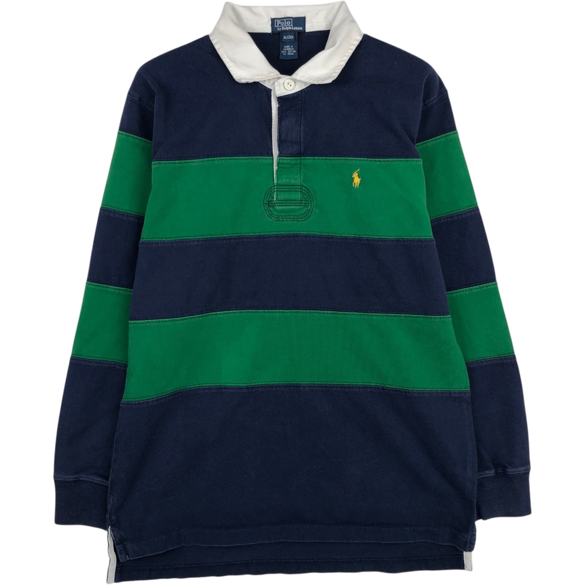 古着 ラルフローレン Ralph Lauren POLO by Ralph Lauren ボーダー柄 長袖 ラガーシャツ レディースM相当/eaa633966