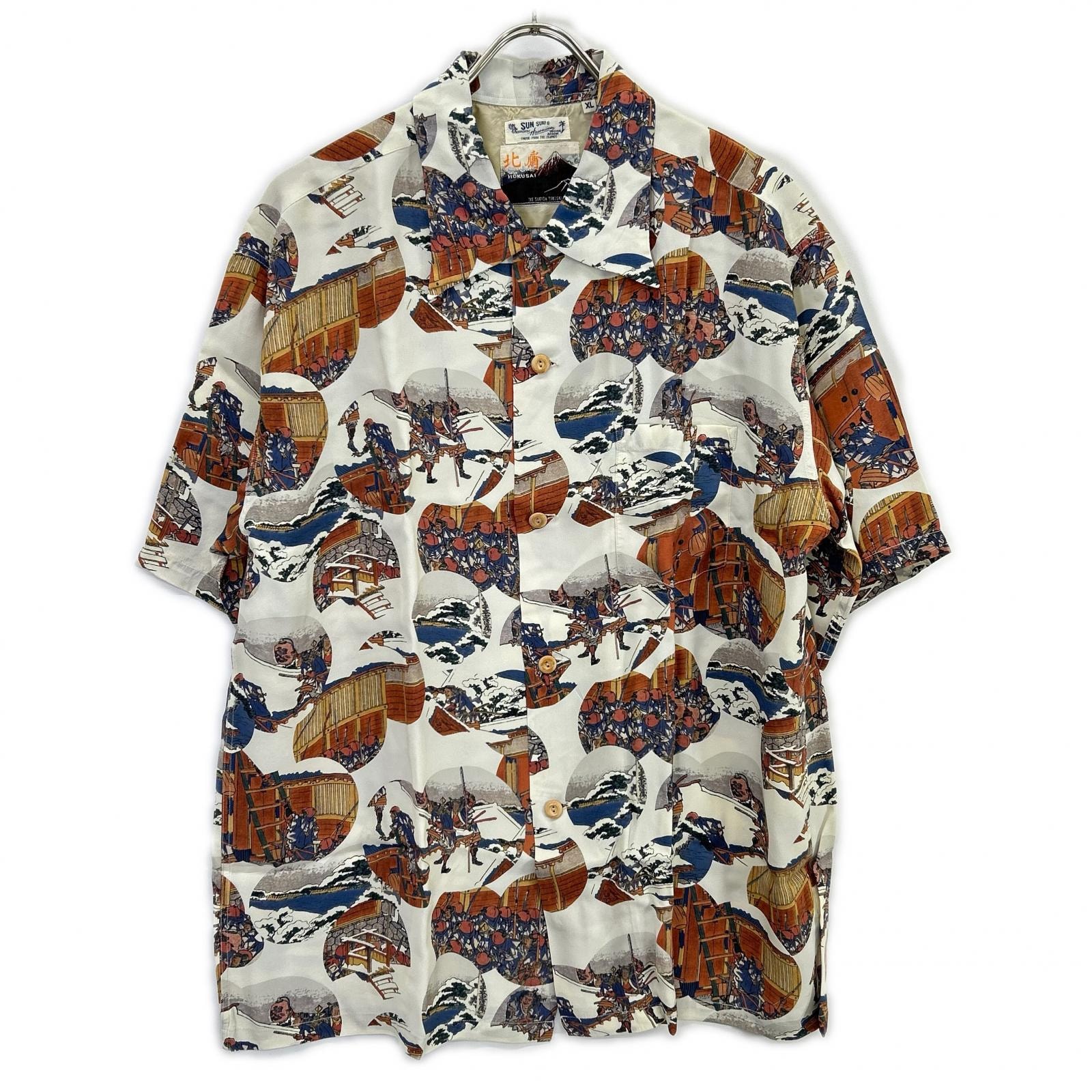 サンサーフ SS37918 カラー105  葛飾北斎 忠臣蔵討入 アロハシャツ XL