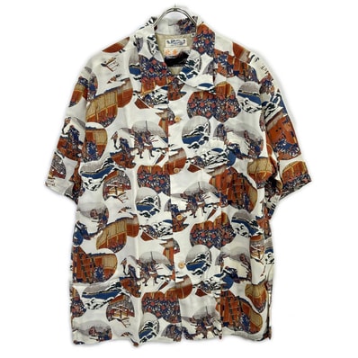 サンサーフ SS37918 カラー105 葛飾北斎 忠臣蔵討入 アロハシャツ XL