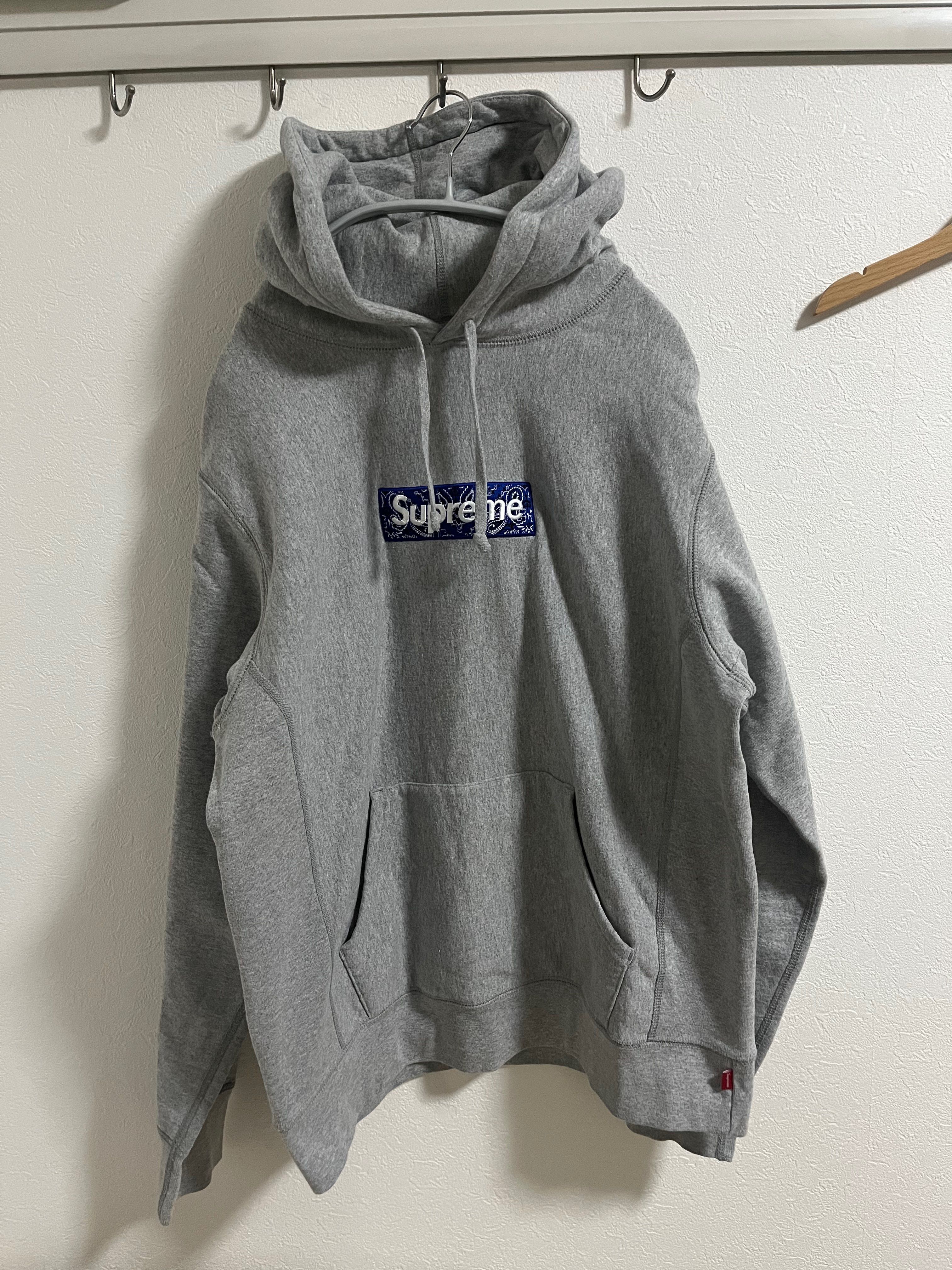 Supreme Bandana Box Logo Hooded Sweatshirt "Grey"