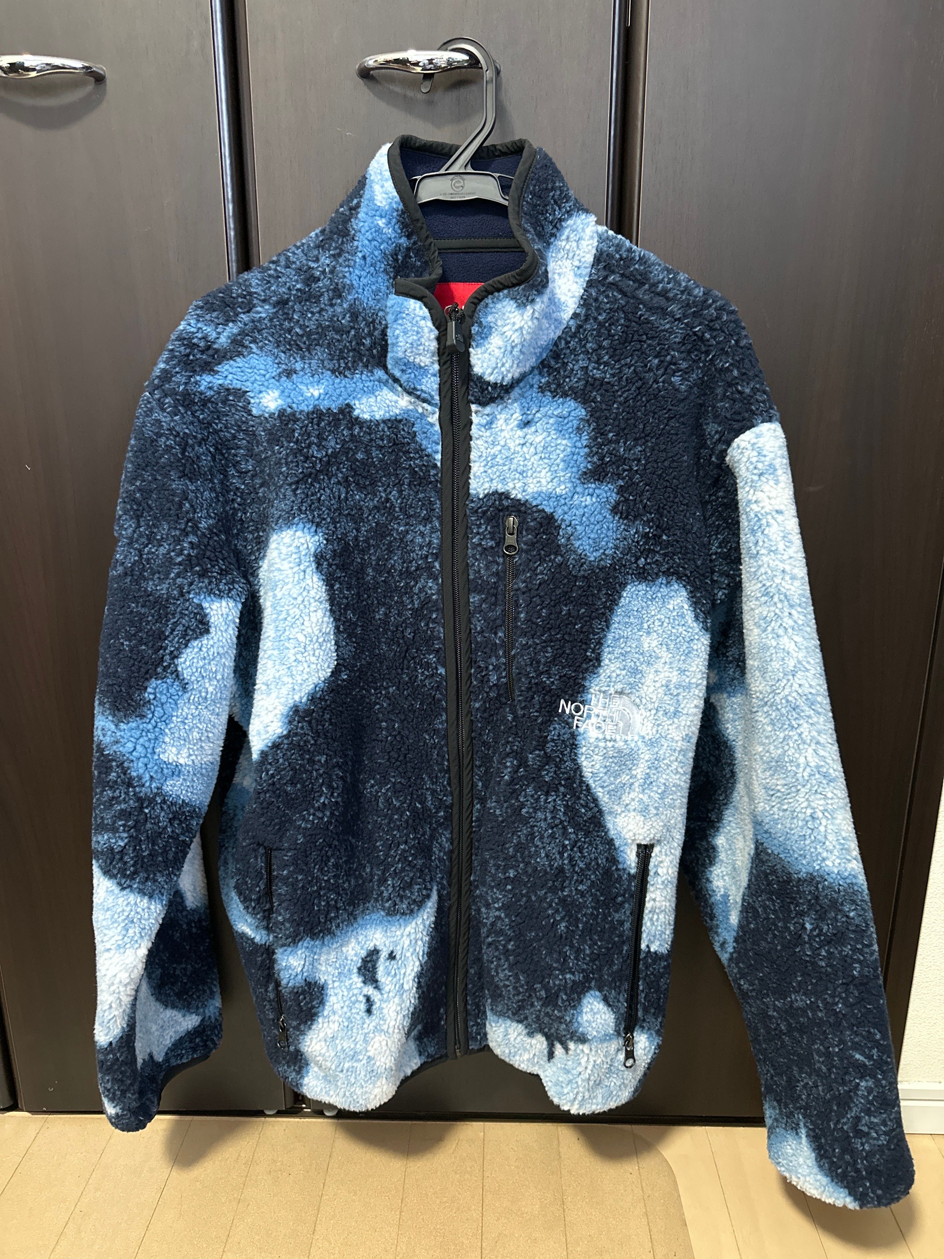Supreme x The North Face Bleached Denim Print Fleece Jacket "Indigo"