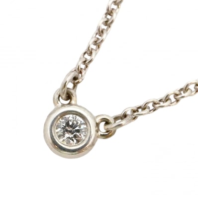 【6jdb0427-01】ティファニー ネックレス バイザヤード 1PD シルバー925 ダイヤモンド【中古】レディース