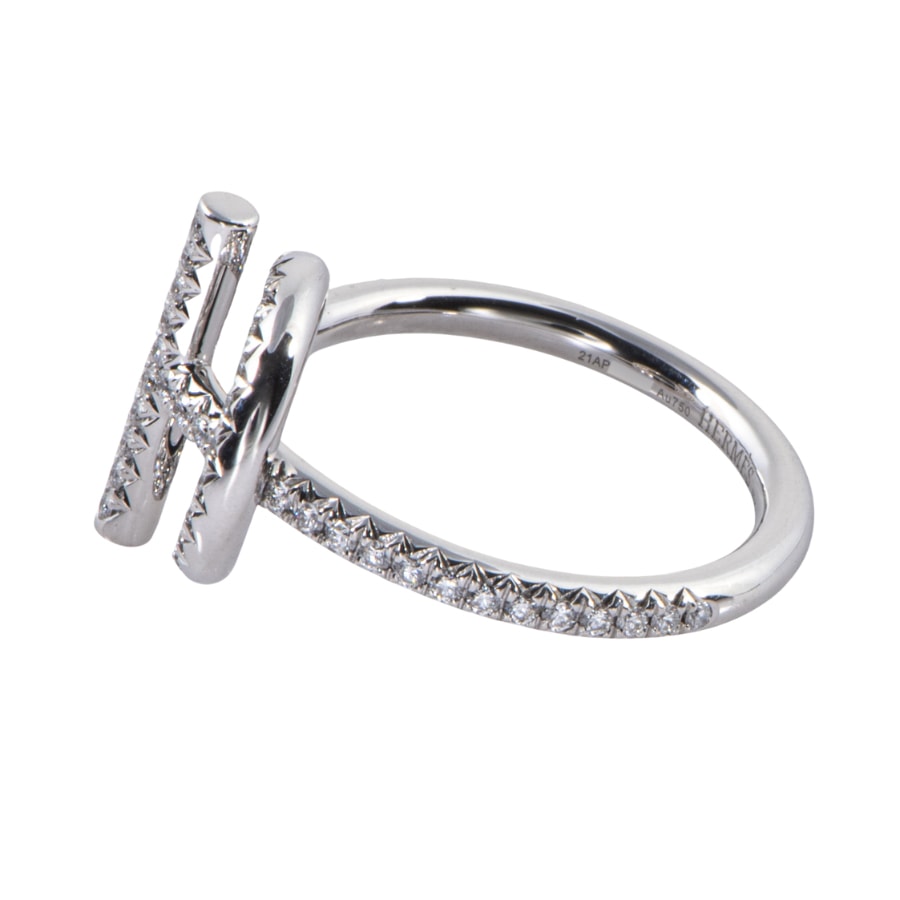 HERMES エルメス リング《エシャペ》PM  リング・指輪 K18WG 13号 シルバー【中古】