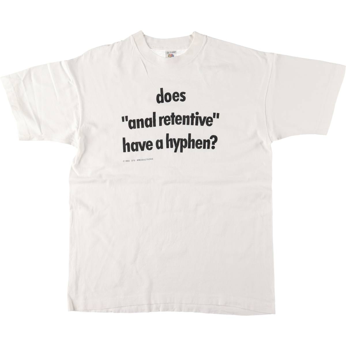 古着 90年代 フルーツオブザルーム FRUIT OF THE LOOM メッセージプリントTシャツ USA製 メンズL相当 ヴィンテージ/eaa542412