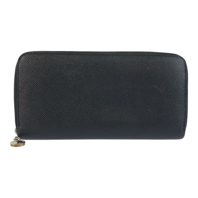BVLGARI ブルガリ ブラック 黒 シルバー金具 レザー 長財布 ロングウォレット 603553 【中古】