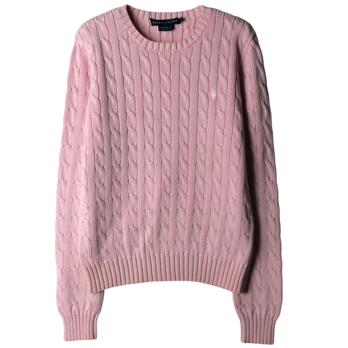 古着 ラルフローレン Ralph Lauren ケーブル編み コットンニットセーター レディースM相当/eaa628707