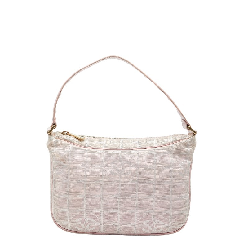 シャネル ニュートラベルライン ワンショルダーバッグ ピンク ナイロン レザー レディース CHANEL 中古