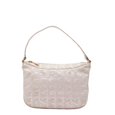 シャネル ニュートラベルライン ワンショルダーバッグ ピンク ナイロン レザー レディース CHANEL 中古