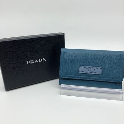 PRADA Leather Card Case "Blue"