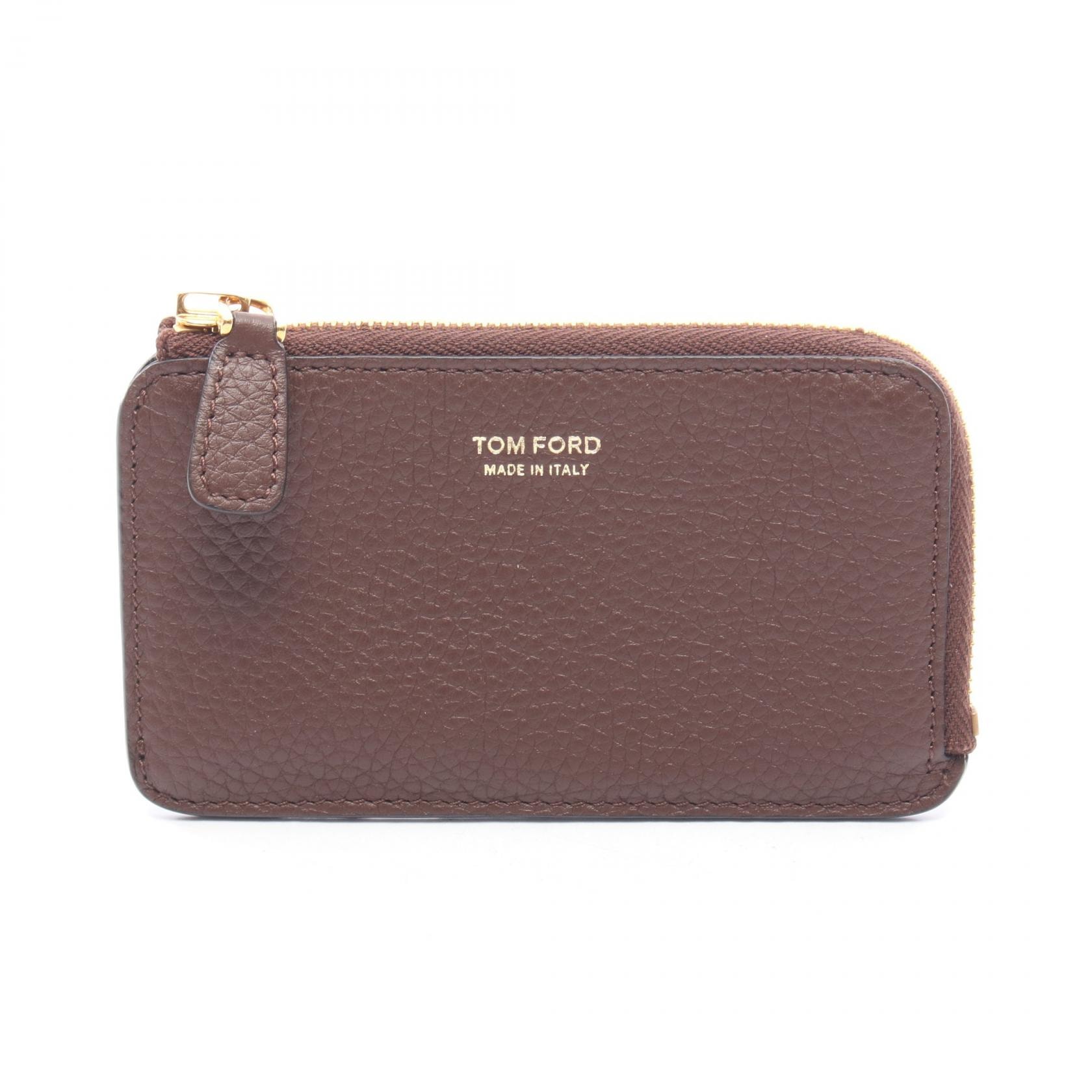 トムフォード TOM FORD フラグメントケース コインケース 財布 レザー メンズ ブラウン系 Y0238T 【中古】