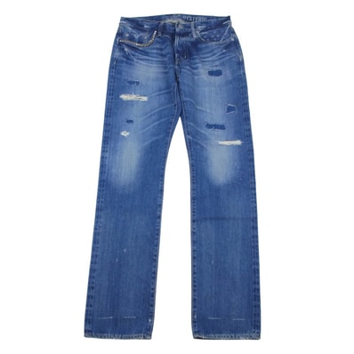 HYSTERIC GLAMOUR ヒステリックグラマー デニムパンツ 0243AP17 SP加工 小窓リメイク スリムストレートPT デニムパンツ インディゴブルー系 31【中古】