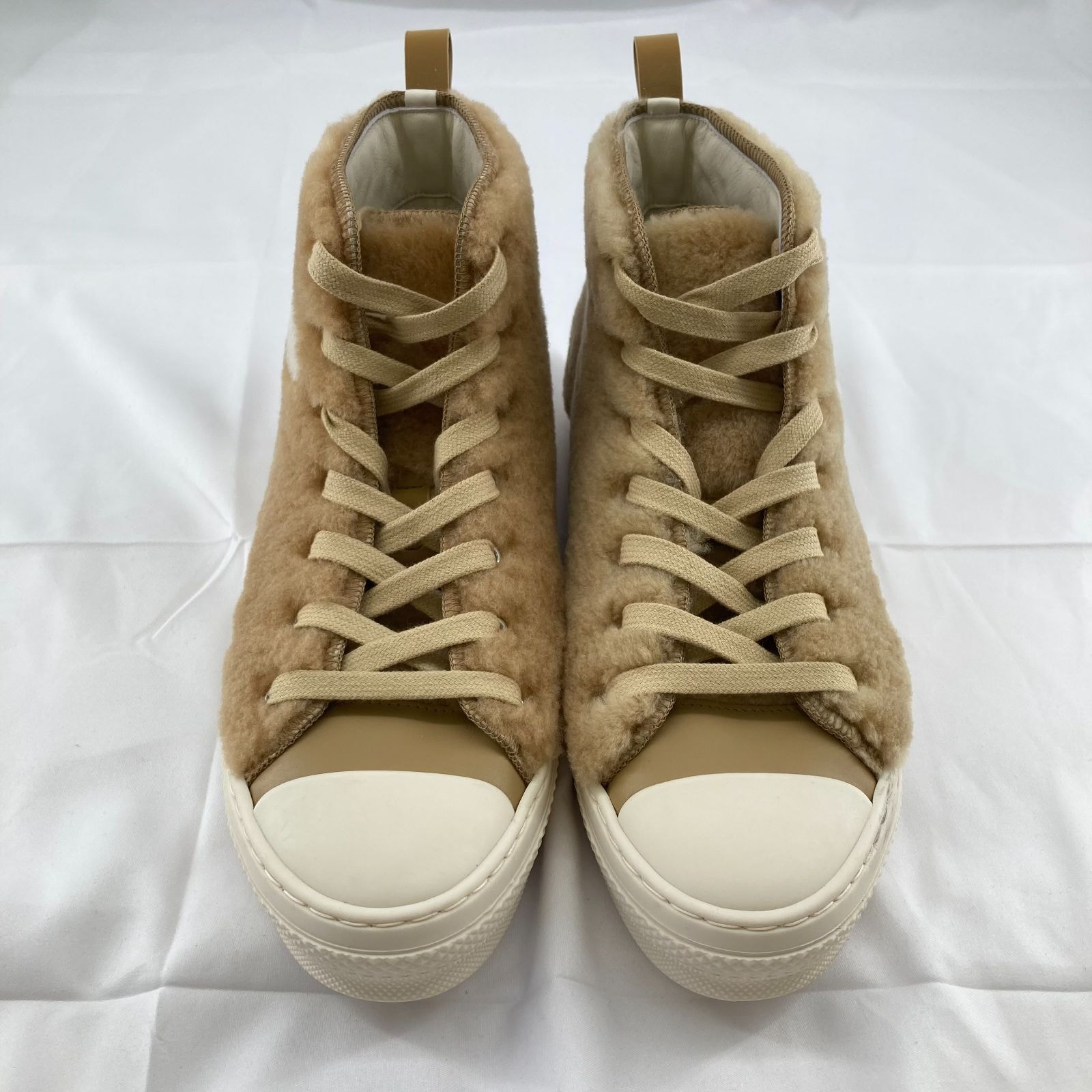 Christian Dior(クリスチャン・ディオール)DIOR×ERL B23 ボア ラビット ハイカットスニーカー #41 ベージュ