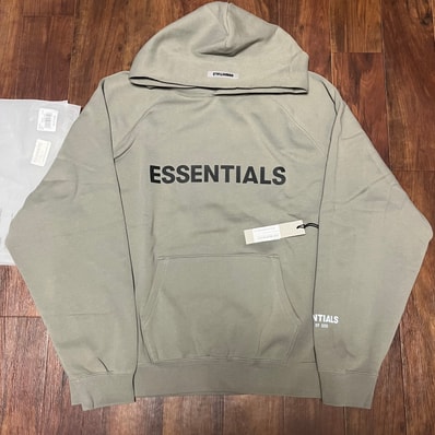 FEAR OF GOD ESSENTIALS 3D Silicon Applique Pullover Hoodie "Charcoal"