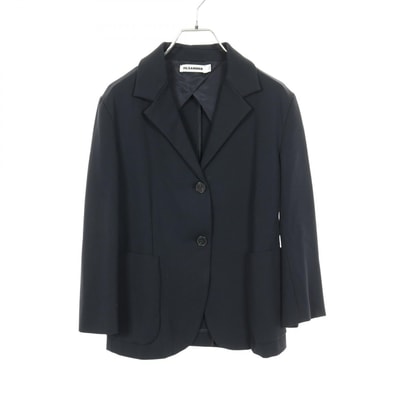 ジルサンダー JIL SANDER テーラードジャケット 衣料品 アウター レーヨン レディース ネイビー系 【中古】