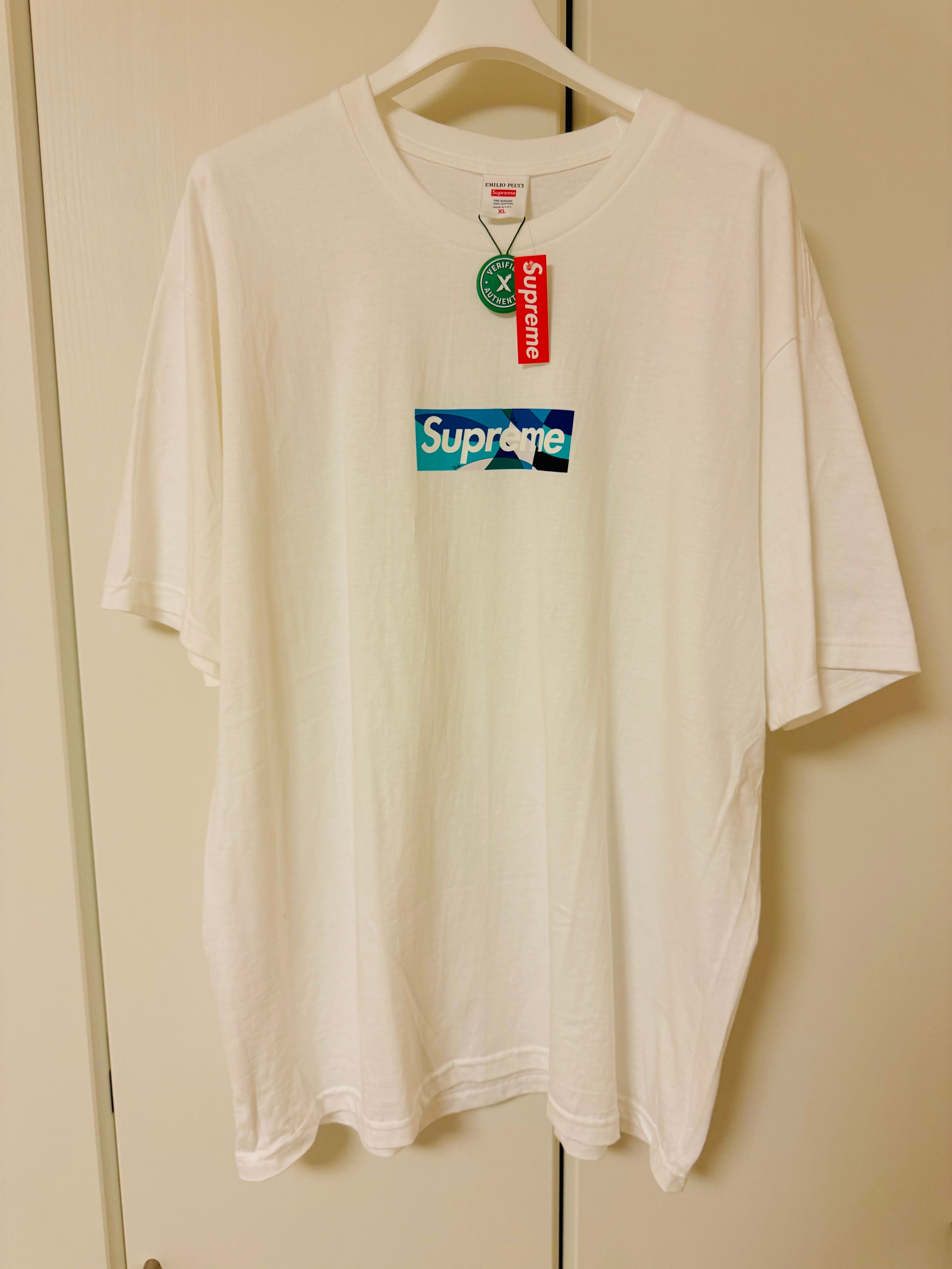Supreme / Emilio Pucci® Box Logo Tee "White/Blue"