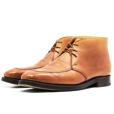 【SALE】CROCKETT&JONES クロケットアンドジョーンズ チャッカブーツ サイズ 6.5 メンズ KINGSLEY Uチップ アンクル レザーシューズ 革靴 ブラウン 茶色 英国製