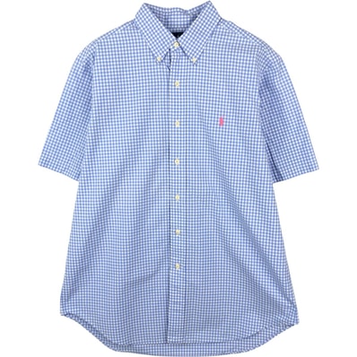 古着 ラルフローレン Ralph Lauren CLASSIC FIT クラシックフィット ギンガムチェック 半袖 ボタンダウン チェックシャツ メンズL相当/eaa668600