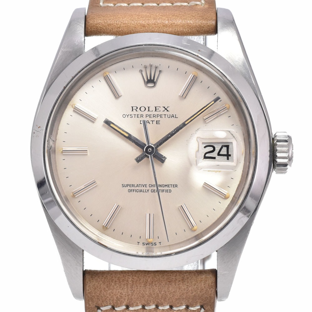 ロレックス ROLEX 1500 ヴィンテージ オイスターパーペチュアル デイト Cal.1570 シルバー 自動巻き メンズ 良品 腕時計 E#149801