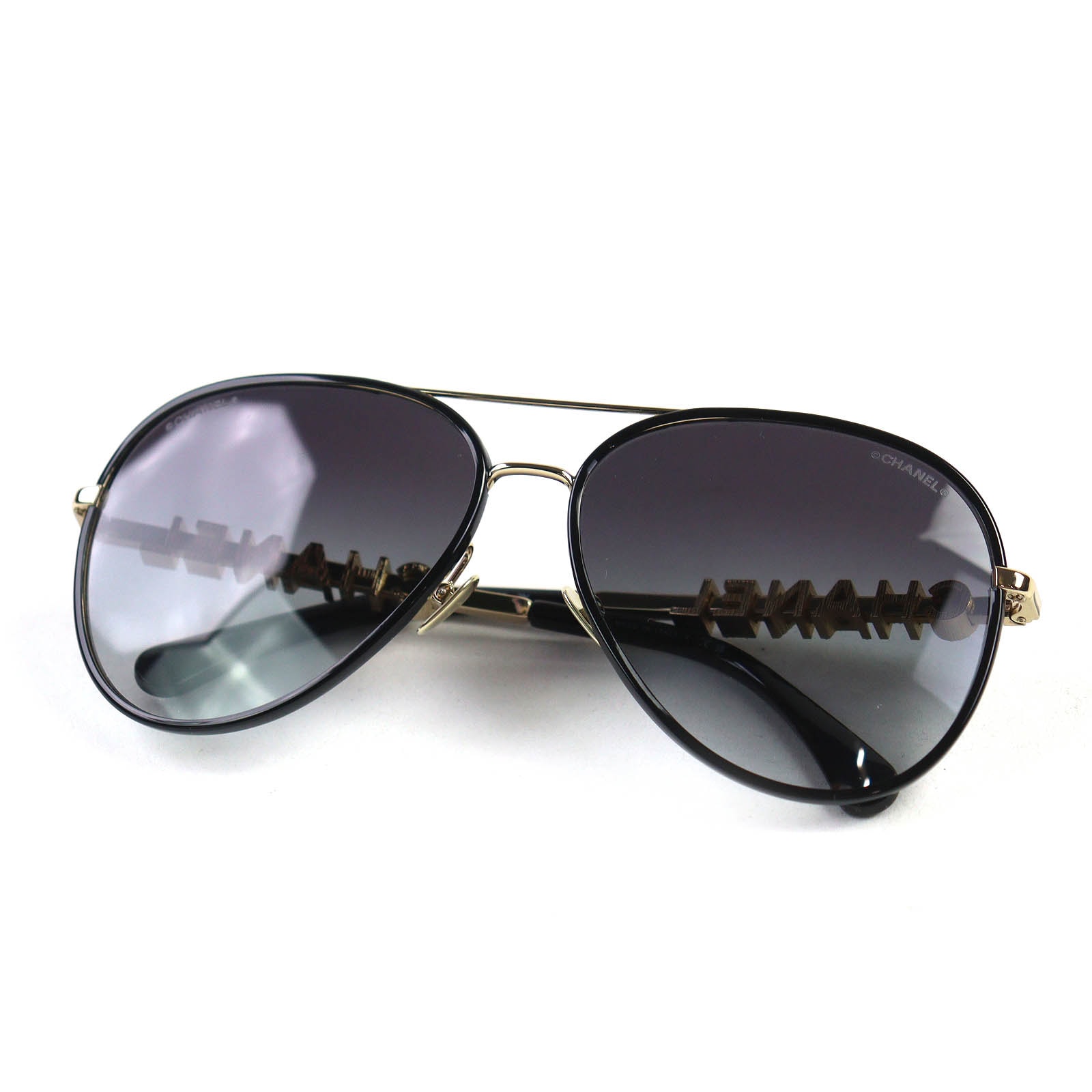 極美品 シャネル パイロット シェイプ サングラス 59□14 4284-B