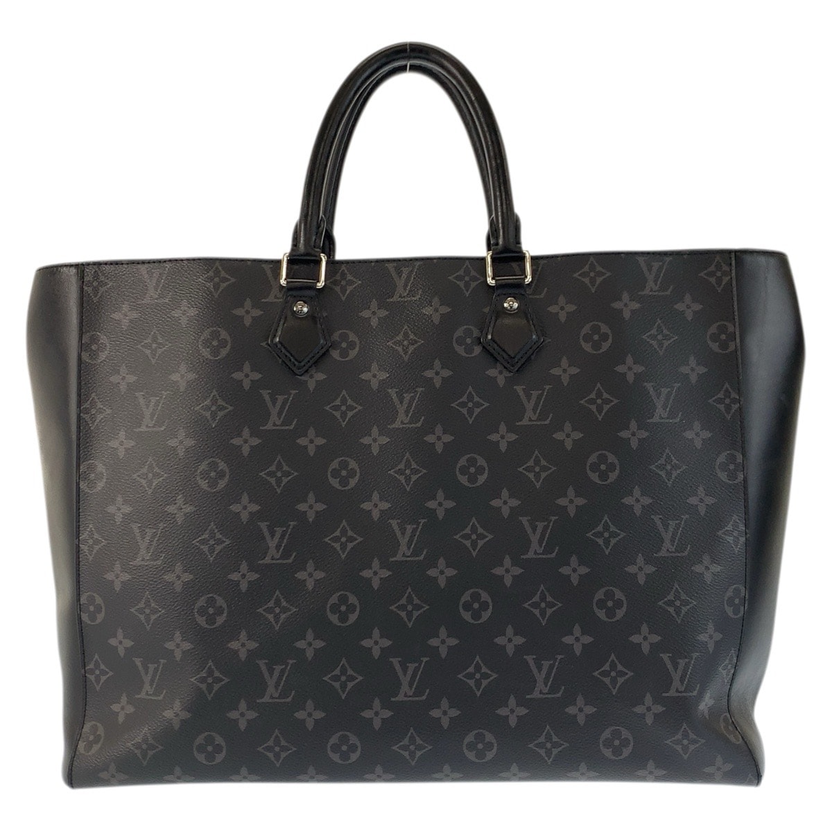 美品 LOUIS VUITTON ルイヴィトン モノグラムエクリプス グラン サック ブラック 黒 シルバー金具 PVC レザー/ ビジネスバッグ トートバッグ 601417 【中古】