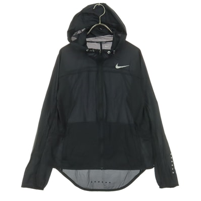 美品 NIKE ナイキ スウッシュ 長袖 ナイロンジャケット S ブラック