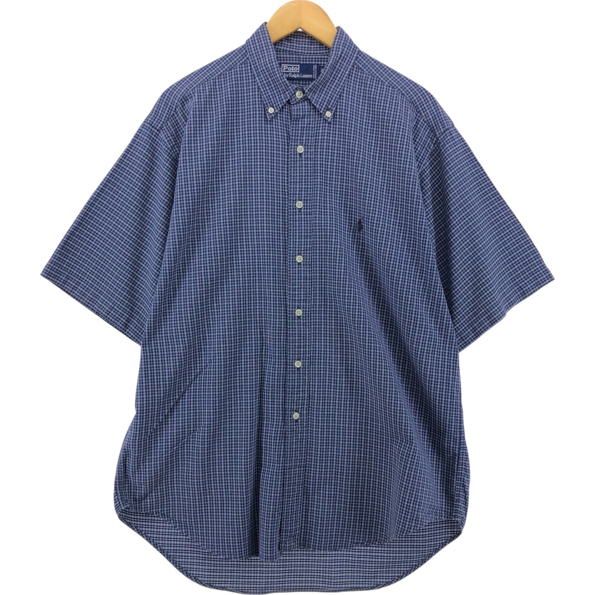 古着 ラルフローレン Ralph Lauren POLO by Ralph Lauren 半袖 ボタンダウン チェックシャツ メンズL相当/eaa552701