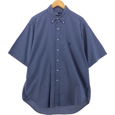 古着 ラルフローレン Ralph Lauren POLO by Ralph Lauren 半袖 ボタンダウン チェックシャツ メンズL相当/eaa552701