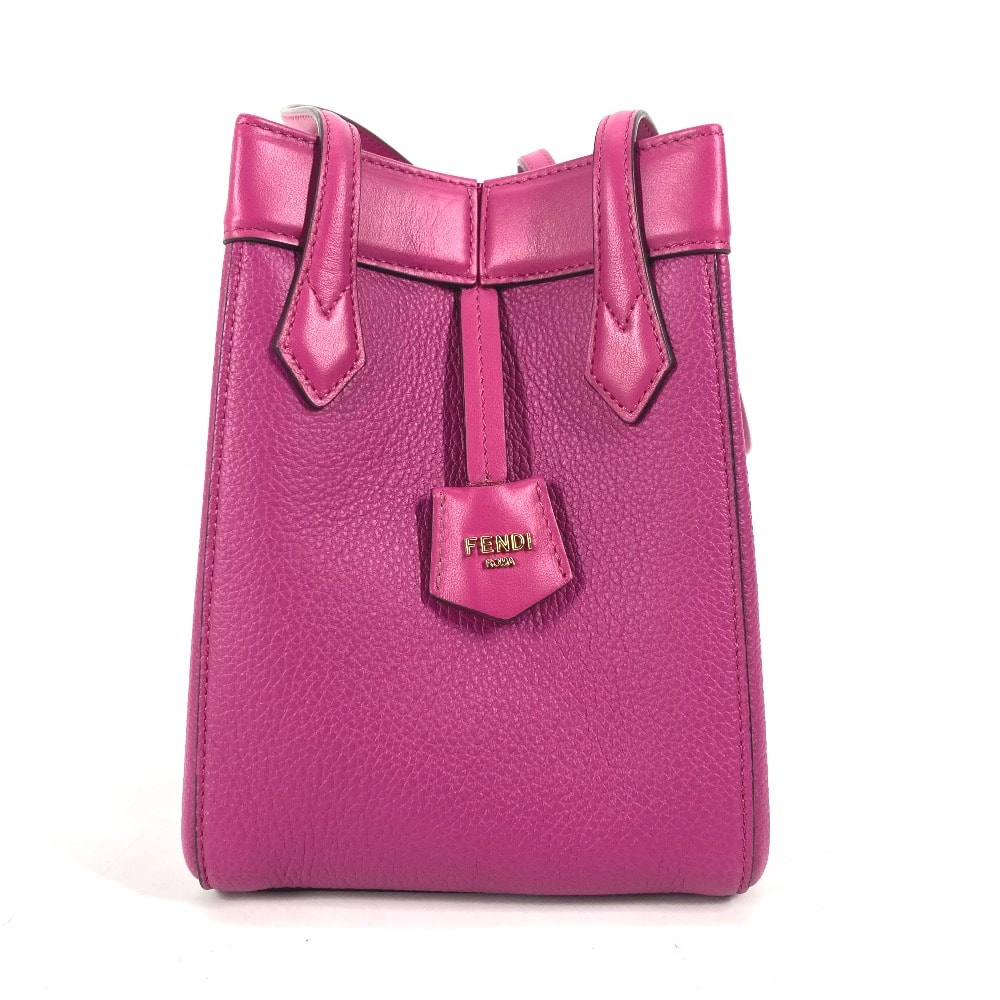 フェンディ FENDI ORIGAMI MINI オリガミミニ スモール 8BS083 肩掛け ショルダーバッグ レザー パープル 未使用