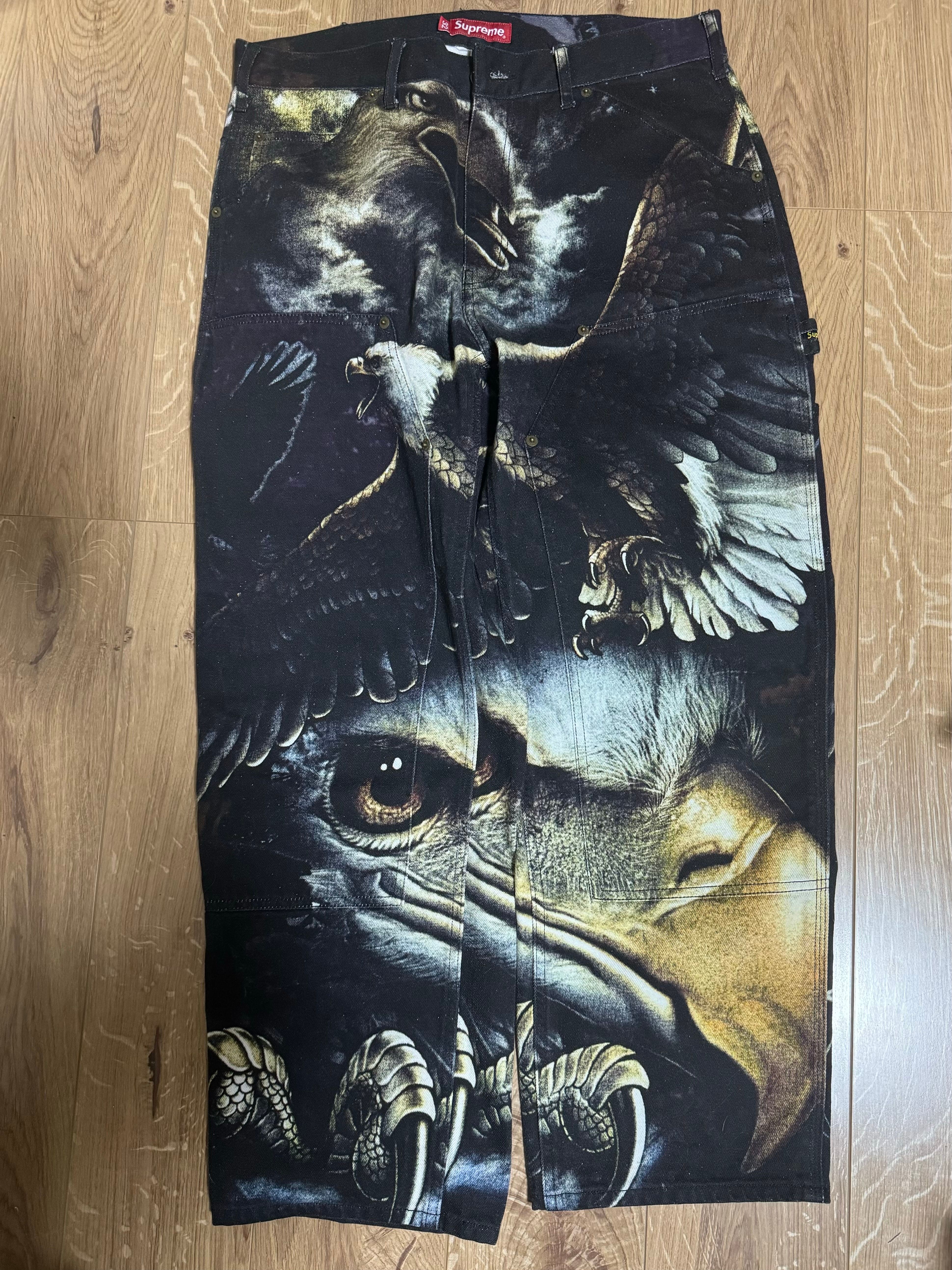 Supreme Eagle Double Knee Denim Painter Pant "Black"