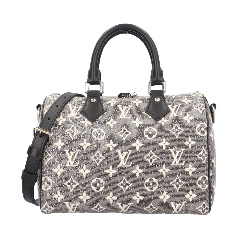 ルイヴィトン スピーディ25 バンドリエール モノグラムジャガードデニム ショルダーバッグ モノグラムジャガードデニム M21464 グレー レディース LOUIS VUITTON  中古