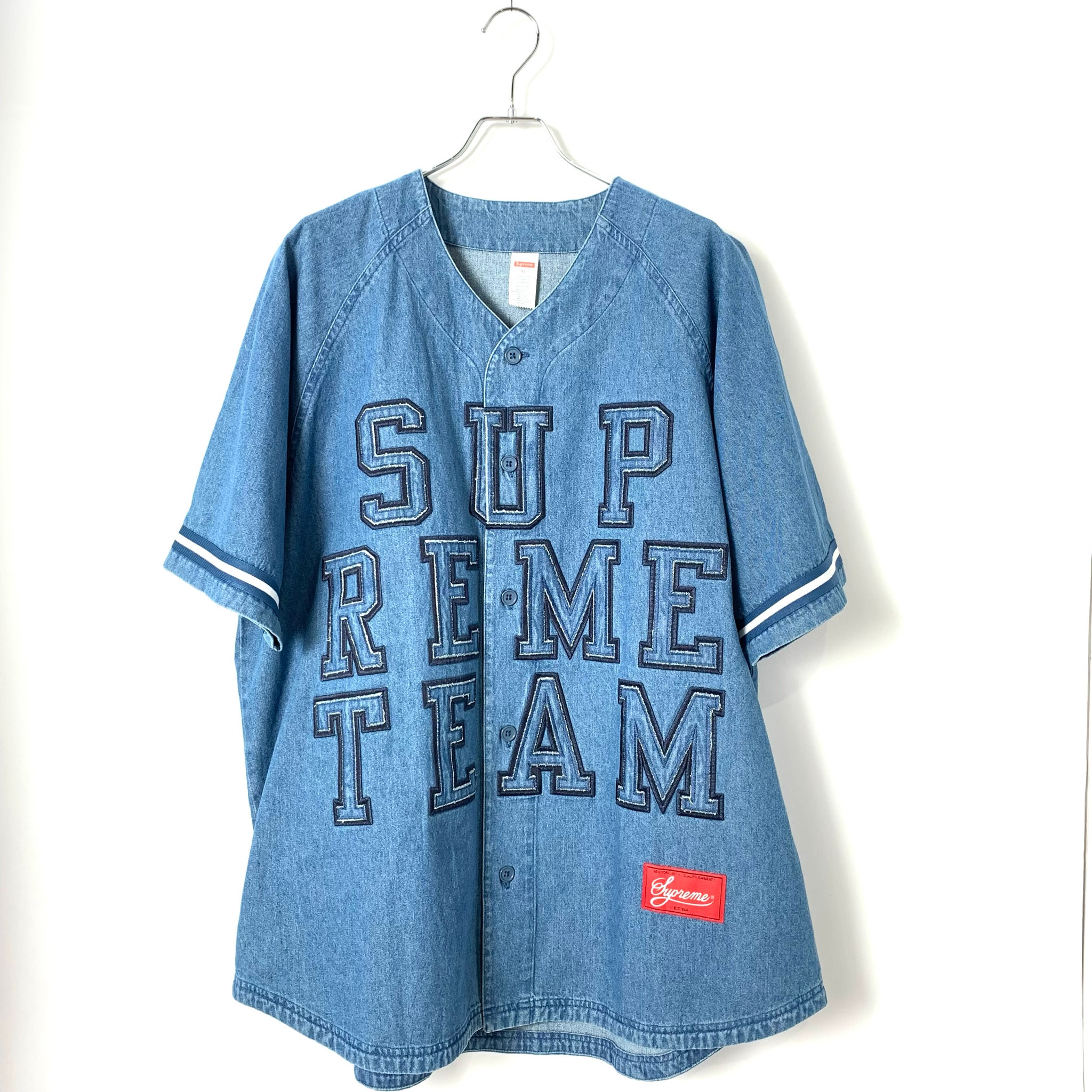 Supreme Denim Baseball Jersey "Blue"