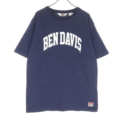 美品 BEN DAVIS ベンデイビス 両面プリント 半袖 Tシャツ L ネイビー