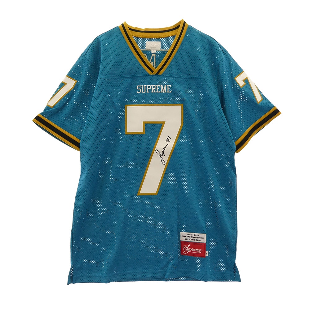 Supreme シュプリーム Tシャツ 14AW Hail Mary Football Top ヘイル メアリー メッシュ フットボール トップ 半袖 Tシャツ ブルー系 M【新古品】【未使用】【中古】