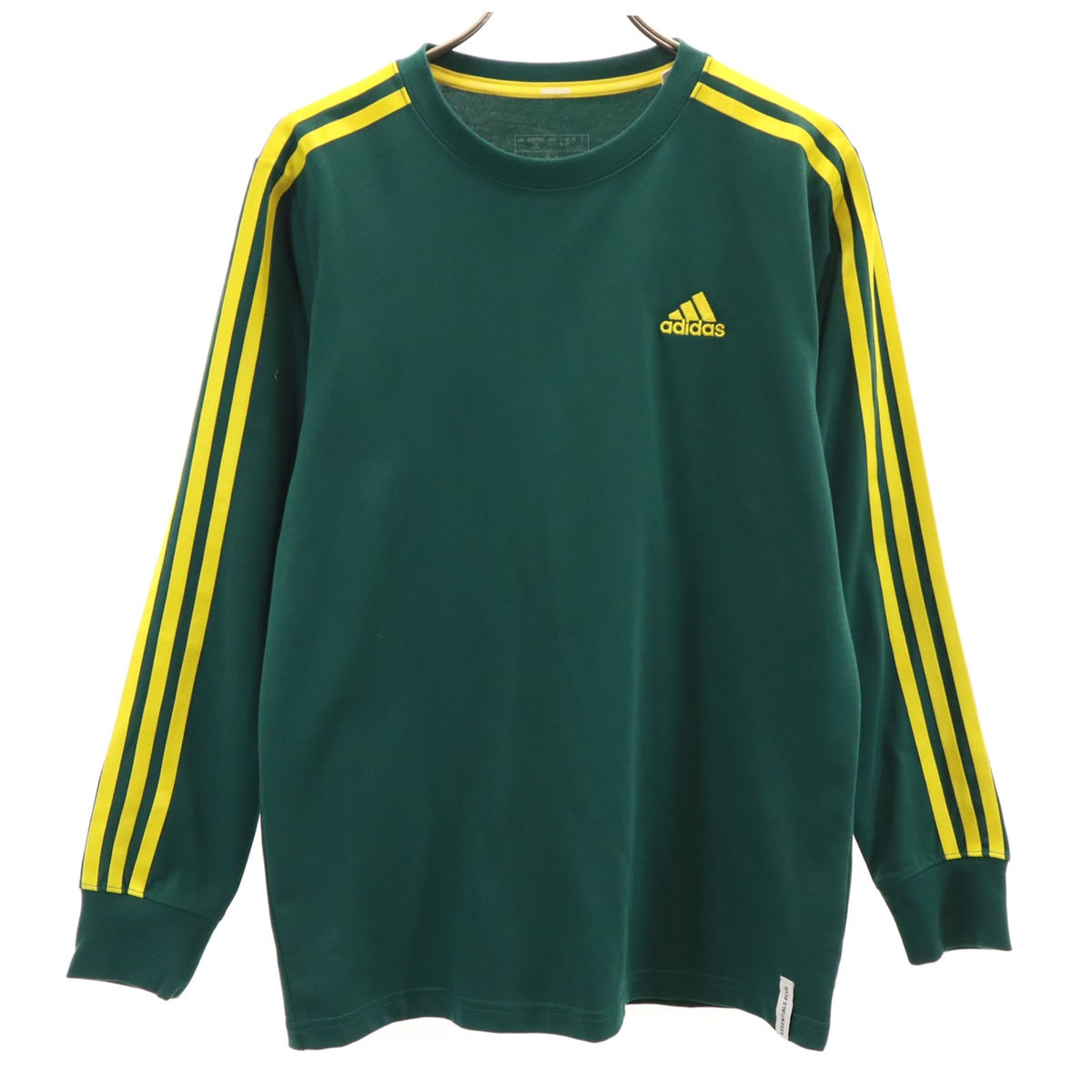 美品 adidas アディダス 長袖 Tシャツ 160 グリーン系 ロンT