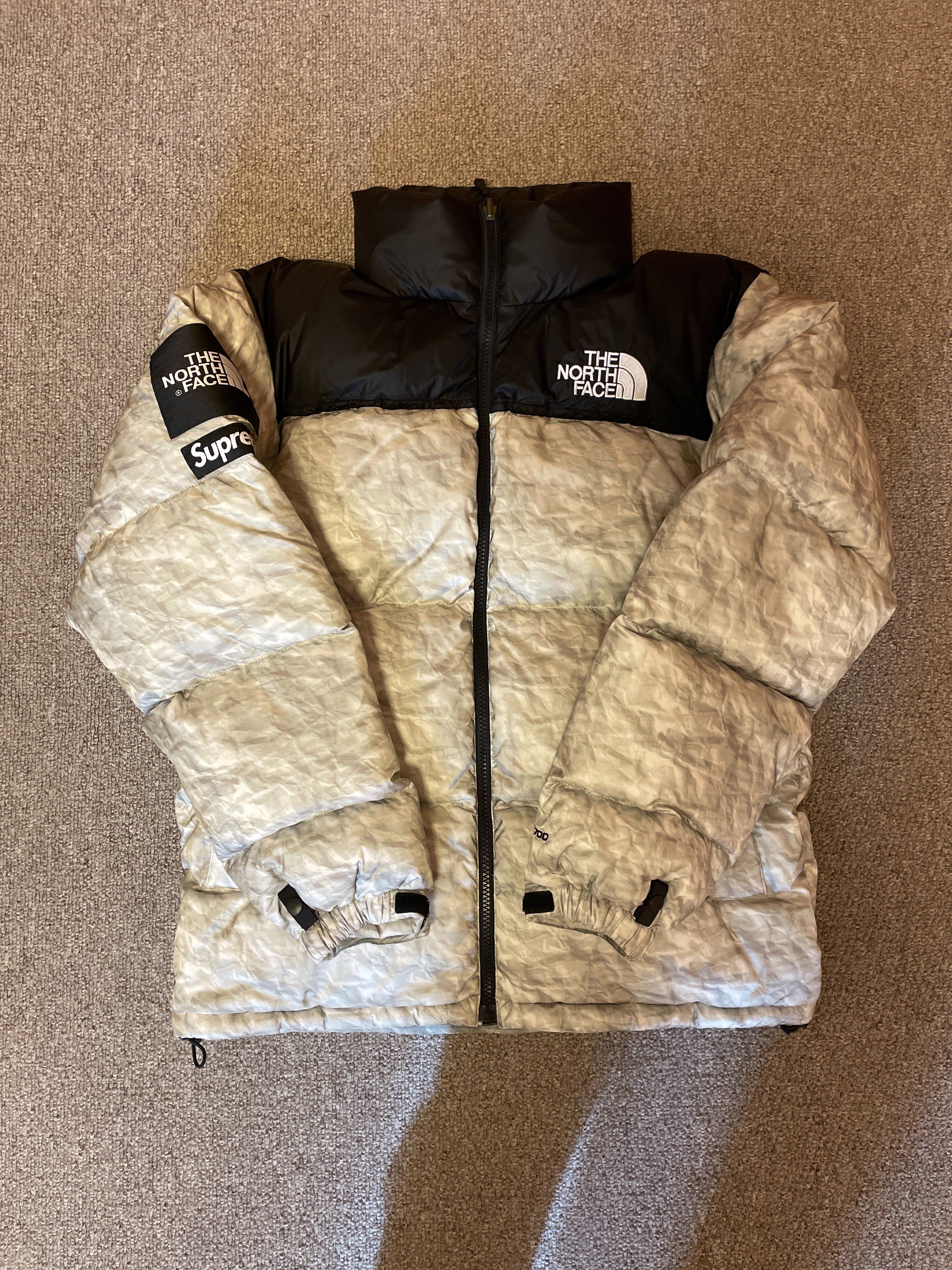 Supreme x The North Face Nuptse Jacket "White Paper Print"