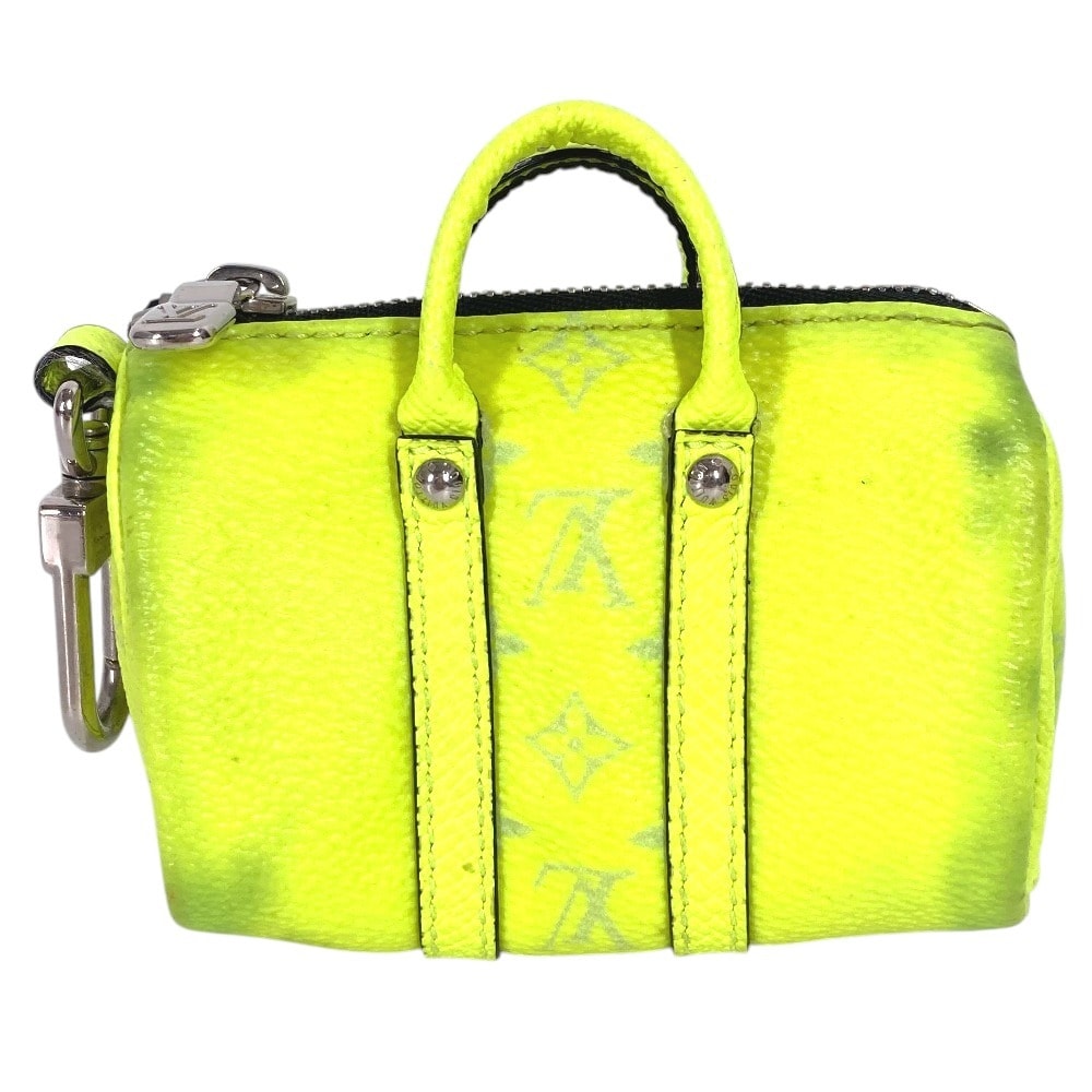 ルイヴィトン LOUIS VUITTON ポルトクレ・ミニキーポル M01048 タイガラマ バッグチャーム バッグ型 ボストン キーホルダー タイガレザー イエロー